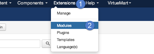 module-manager menu